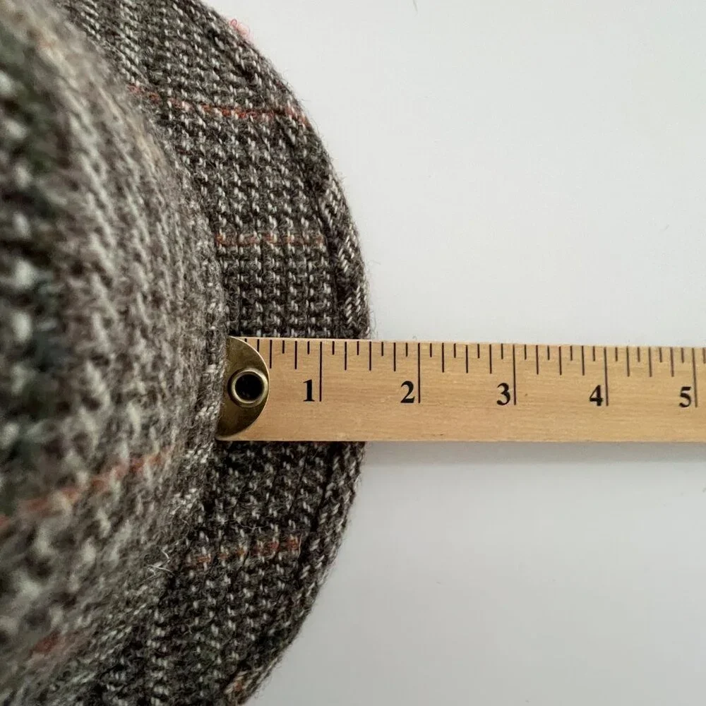Green Grove Weavers Jacob Wool Hat, Gray & Brown Tweed Fedora, Sz. L., EC!